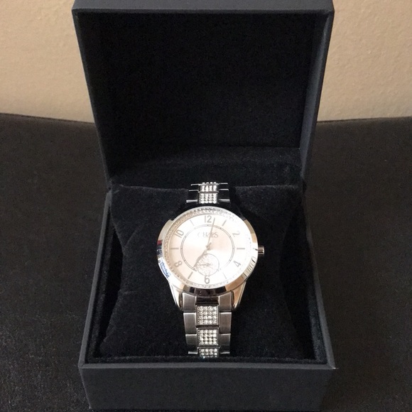 Chaps Women’s Silver Watch with Pavé Stones - Gently Worn/Smoke Free - Picture 2 of 4